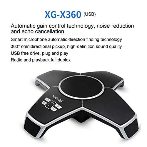 XUNGU HD Video and Audio Conferencing System, All-in-one 10X Optical Zoom USB PTZ Conference Room Camera Video and Audio conferencing for Big Meeting Rooms