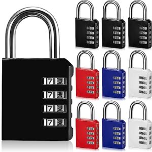 10 Pack Combination Lock Resettable 4 Digit Combination Padlock Waterproof Locker Locks Small Combo Locks Outdoor for School Gym Locker Fence Toolbox Gate Case Hasp Cabinet Storage(Multicolored)