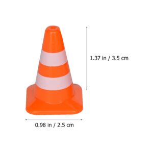 NUOBESTY Traffic Signs for Kids 7Pcs Mini Plastic Traffic Cones Training Roadblock Cones Mini Orange Cones for Multipurpose Construction Theme Party Sports Activity Cones- Orange Small Cones