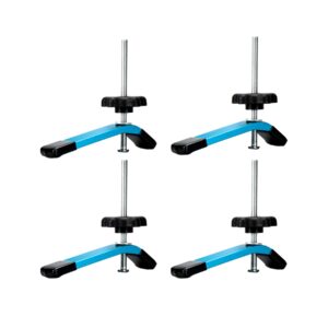 for woodworking t-track clamps: zokmok 4pcs hold down clamps for woodworking, 5 inches length t rail track slot bolts washeres and 5-star nuts (t track clamps, light blue)