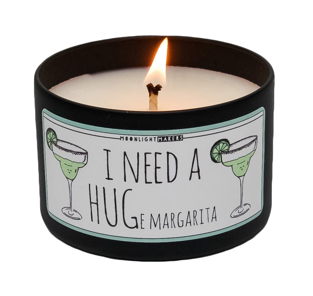 Moonlight Makers I Need A HUGe Margarita Candle, Lavender & Driftwood Scented Handmade Candle, Natural Soy Wax Candle, 25+ Hour Burn Time, 8oz Tin
