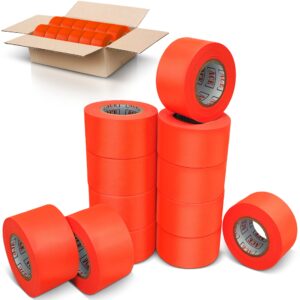 ace supply orange flagging tape survey tape - non-adhesive 12 pack - 1.5" width, 150' length, 2 mil - tree tape for branches, surveyors tape, flag tape