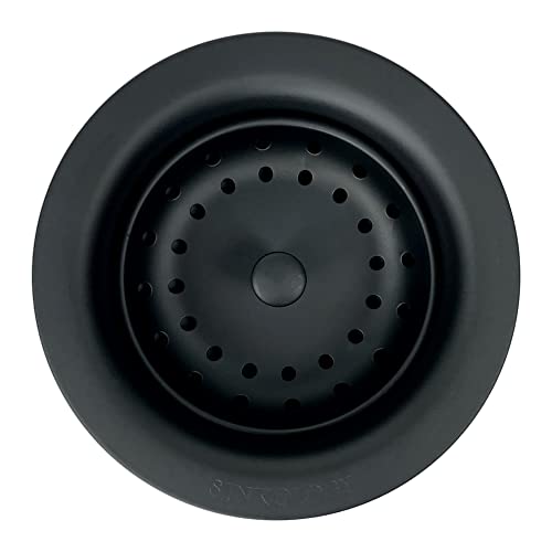 SinkSense 3.5" Basket Strainer Drain with Post Style Basket, Matte Black