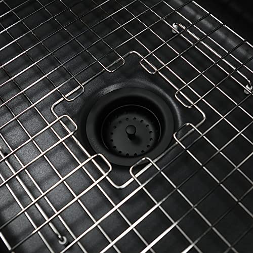 SinkSense 3.5" Basket Strainer Drain with Post Style Basket, Matte Black