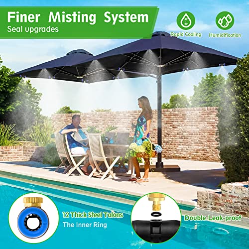 GEJRIO Mister System for Outside Patio，Outdoor Mister with 72FT Misting Hose，Patio Misters for Cooling with 26 Brass Mist Nozzles & an Adapter (3/4")，Misting Cooling System for Garden and Porch