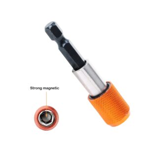 AUTOTOOLHOME 2 Pieces Quick Change Bit Holder Magnetic 1/4" Hex Shank Drill Bit Extension for Screwdriver Bits Nuts Drills Socket Driver Adapter