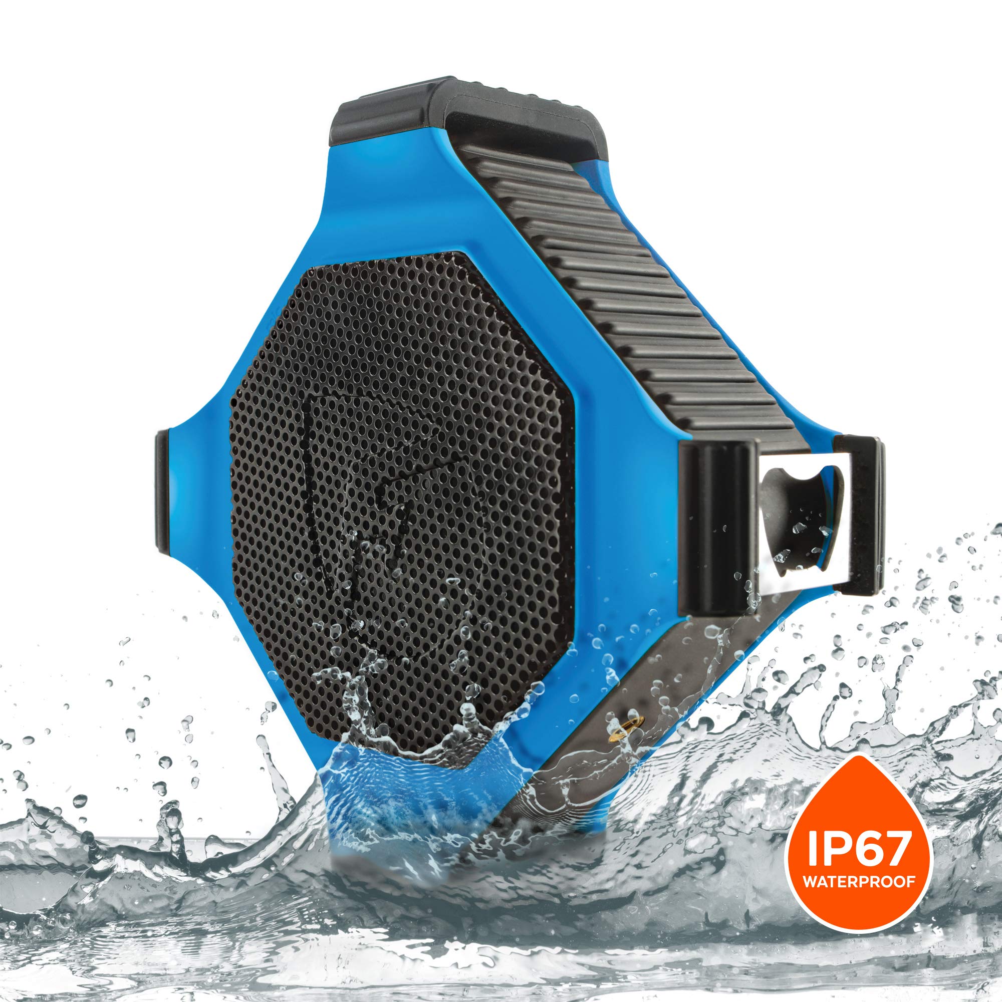 ECOXGEAR EcoEdge Plus GDI-EXEGPL402 Rugged Waterproof Floating Portable Bluetooth Speakers Wireless, 20W Smart Speaker with Bottle Opener and LED Party Lights, Indoor or Outdoor Party Speaker (Blue)