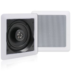herdio 5.25 inch passive ceiling speakers pair, 160w 2-way in wall speaker, square flush mount speakers for home theater, living room, office