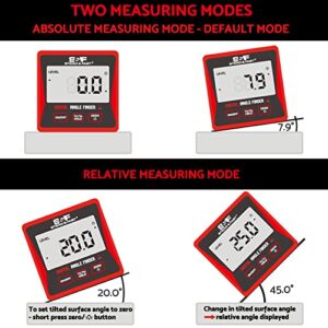 S&F STEAD & FAST Digital Angle Finder Gauge Magnetic Protractor Inclinometer Table Saw Angle Gauge Level Cube with Magnetic Base for Woodworking, Carpentry, Construction