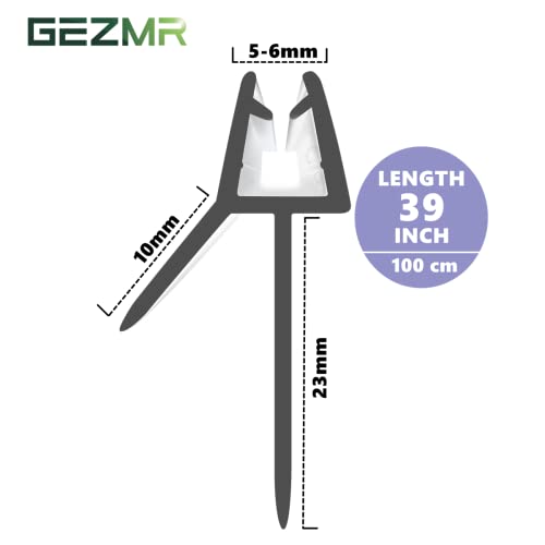 GEZMR 2-Pack Frameless Shower Door Bottom Seal (1/4'' X 39'') Clear Glass Seal Strip Shower Door Sweep can Covers up to 23mm Gap - Stop Shower Leaks