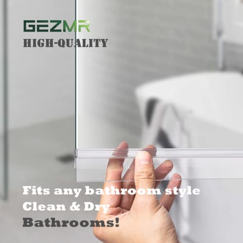 GEZMR 2-Pack Frameless Shower Door Bottom Seal (1/4'' X 39'') Clear Glass Seal Strip Shower Door Sweep can Covers up to 23mm Gap - Stop Shower Leaks