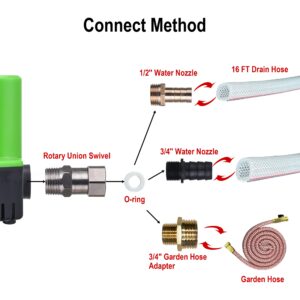 Automatic Pool Cover Pump, Submersible Pool Cover Pump 1200 GPH, Sump Pump with 4 Adapters 16ft Drainage Hose