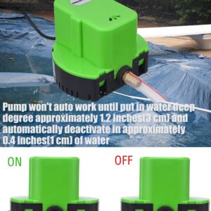 Automatic Pool Cover Pump, Submersible Pool Cover Pump 1200 GPH, Sump Pump with 4 Adapters 16ft Drainage Hose