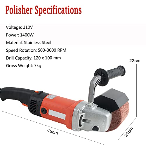 Lolicute Burnishing Polishing Machine,Polisher Handheld Sander with 2 Polishing Wheels