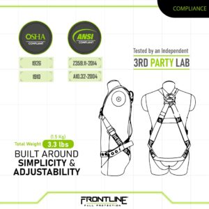 Frontline 100VTB Combat™ Economy Series Full Body Harness with Tongue Buckle Legs (Universal) | OSHA and ANSI Compliant