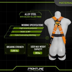 Frontline 100VTB Combat™ Economy Series Full Body Harness with Tongue Buckle Legs (Universal) | OSHA and ANSI Compliant