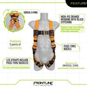 Frontline 100VTB Combat™ Economy Series Full Body Harness with Tongue Buckle Legs (Universal) | OSHA and ANSI Compliant