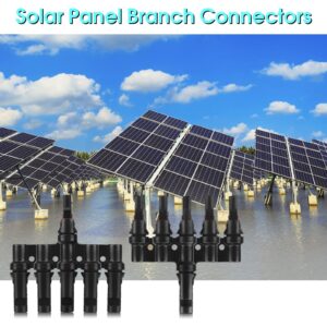 PAEKQ Solar Panel Connectors T Branch Connectors Cable Splitter Coupler 1 Male to 5 Female and 1 Female to 5 Male, Solar Cable connectors for Residential, Commercial Roofs, RVs (1 Pair)