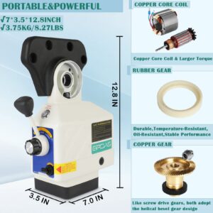 GPOAS Power Feed X-Axis for Milling Machine 450 in-lb Torque, 0-200RPM Table Milling Machine Power Feed 110V,for Bridgeport and Some Knee Type Mills with a 5/8" Diameter Shaft on the End