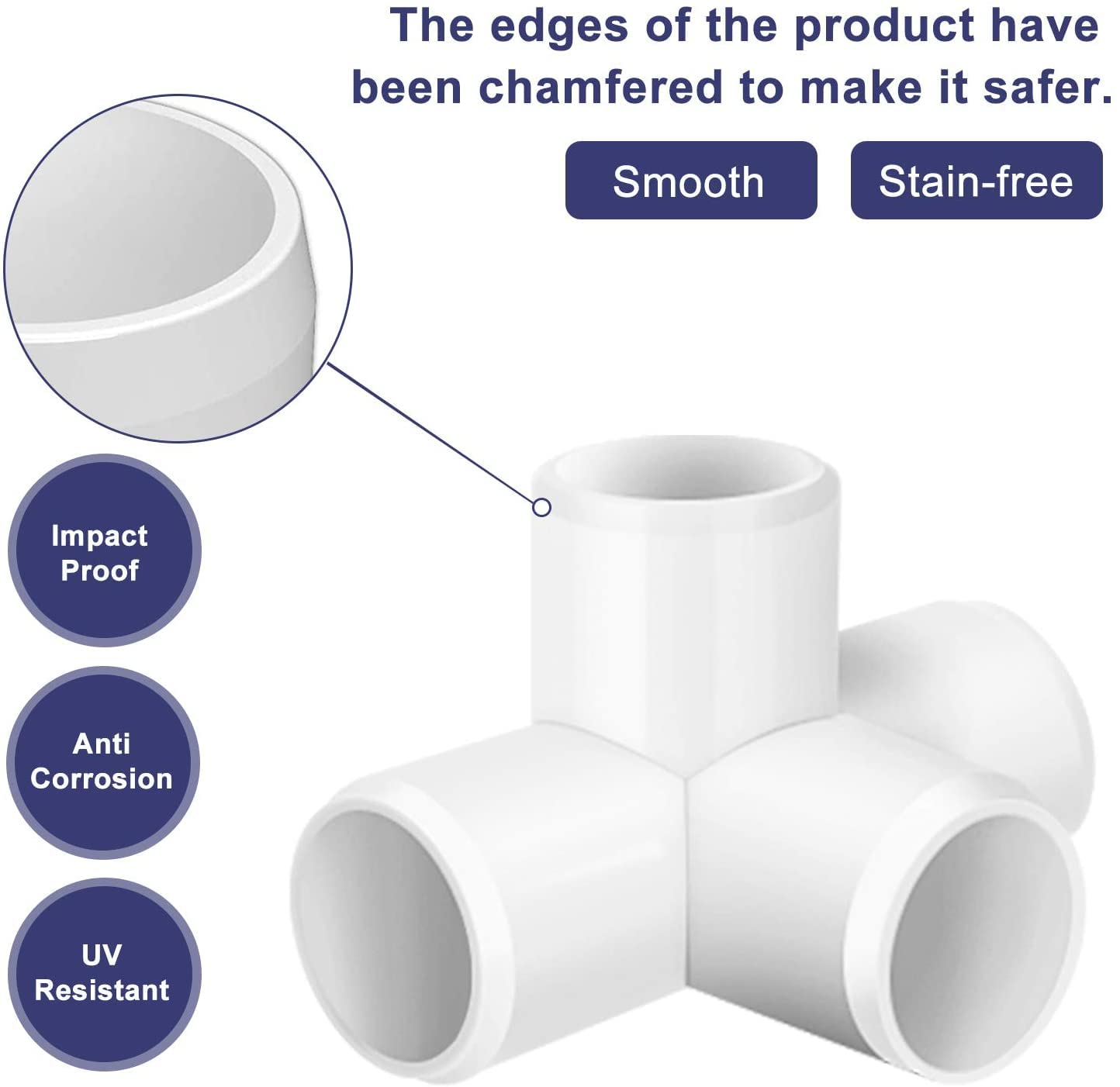 12 pack 4 Way 1/2 inch PVC Fitting Corner Cross Elbow, 1/2" PVC Fitting Elbow for Greenhouse Shed Pipe, Tent Connection, Furniture Build Grade SCH40