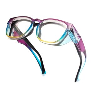 liansan safety glasses over eyeglasses for women - anti-fog goggles fit over prescription eyewear for ansi z87.1 certified(multicolor)