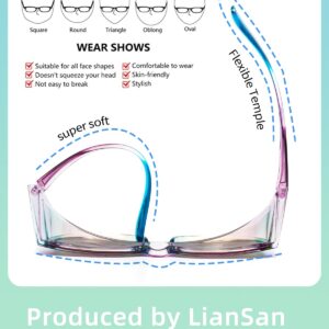 LianSan Safety Glasses Over Eyeglasses for Women - Anti-Fog Goggles Fit Over Prescription Eyewear for ANSI Z87.1 Certified(Multicolor)