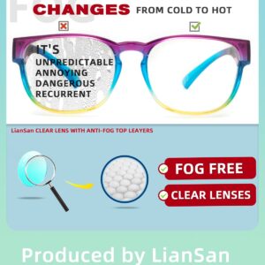 LianSan Safety Glasses Over Eyeglasses for Women - Anti-Fog Goggles Fit Over Prescription Eyewear for ANSI Z87.1 Certified(Multicolor)