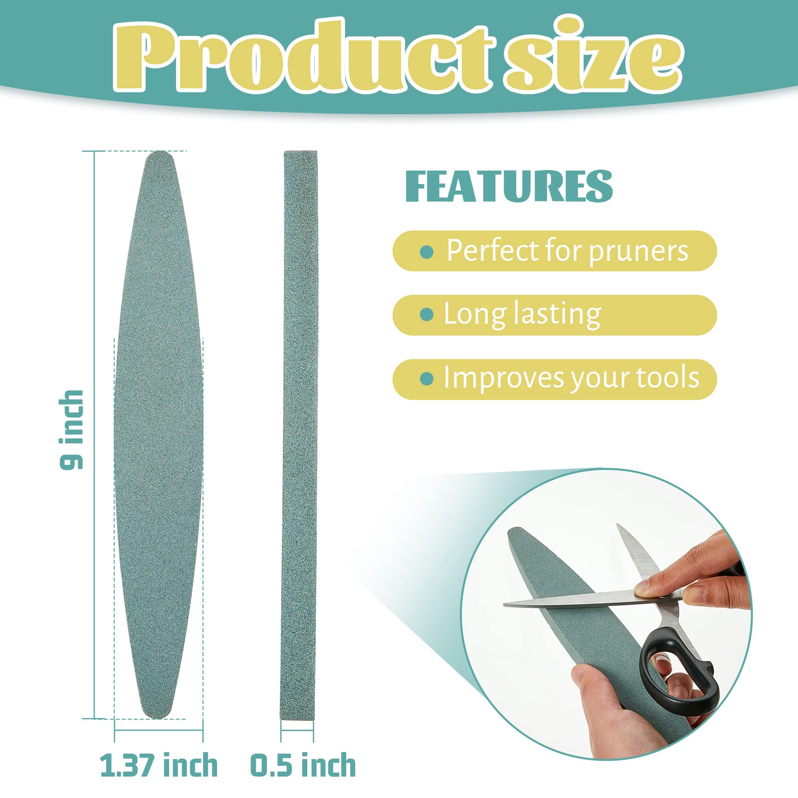 2 Pieces Garden Sharpening Stone Knife Sharpener for Garden Tools Garden Tool Sharpener Diamond Coated Sharpener Stone Tool Sharpeners, 9 x 1.47 Inches