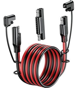 kewig sae extension cable 16awg sae to sae extension cable quick disconnect wire harness sae connector for solar panel battery motorcycle cars tractor (13ft)