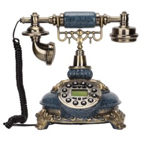 dilwe retro vintage antique telephone old fashioned european style telephone wired landline phone caller id telephone for home and office, dark blue