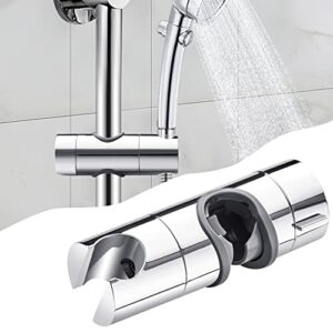 Shower Head Holder for Slide Bar Adjustable,18-25MM O.D. Hand Shower Bracket Holder for Slide Bar Slider Clamp Bathroom Replacement,360 Degree Rotation Sprayer Holder ABS Chrome