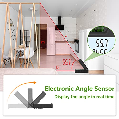 Huepar Laser Distance Measure 328Ft with Rechargeable Battery & Angle Sensor, Backlit LCD Laser Meter M/in/Ft with Mute Function&Multi-Measurement Modes, Distance Pythagorean, Area&Volume -X6-LM100