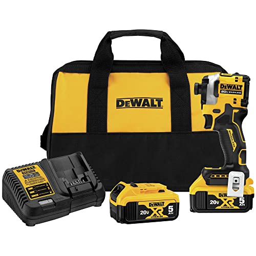 DEWALT Atomic 20V MAX* 1/4 in. Brushless Cordless 3-Speed Impact Driver Kit (DCF850P2) , Yellow