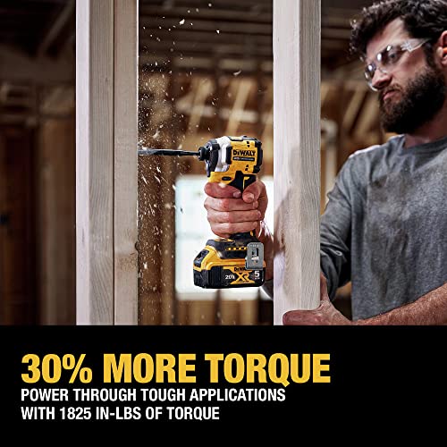 DEWALT Atomic 20V MAX* 1/4 in. Brushless Cordless 3-Speed Impact Driver Kit (DCF850P2) , Yellow