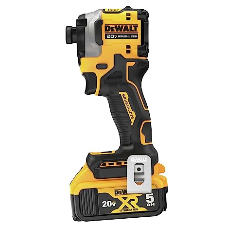 DEWALT Atomic 20V MAX* 1/4 in. Brushless Cordless 3-Speed Impact Driver Kit (DCF850P2) , Yellow