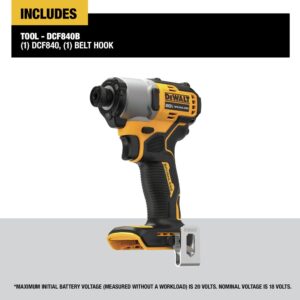 DEWALT 20V MAX* 1/4 in. Brushless Cordless Impact Driver (Tool Only) (DCF840B)