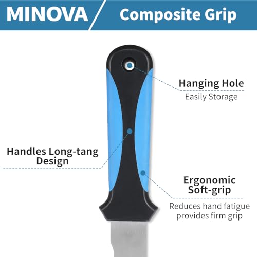 Minova Insulation Knife with Sheath Stainless Steel Blade 11” Double Sided Insulation Cutter for Cutting Mineral Wool Insulation (Small)