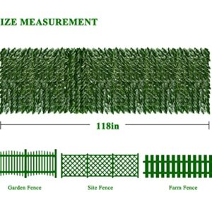 iCover Artificial Ivy Privacy Screen for Fence, 39x118in Strengthened Joint Prevent Leaves Falling Off, Faux Hedge Panels Greenery Vines, Decorative Fence for Outdoor, Garden