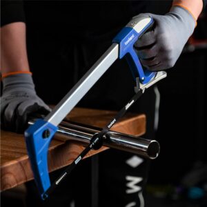 AugTouf Hacksaw Set-12" Hand Saw and 10'' Mini Hacksaw for Metal, Wood, PVC Pipe, Including 4 Blades