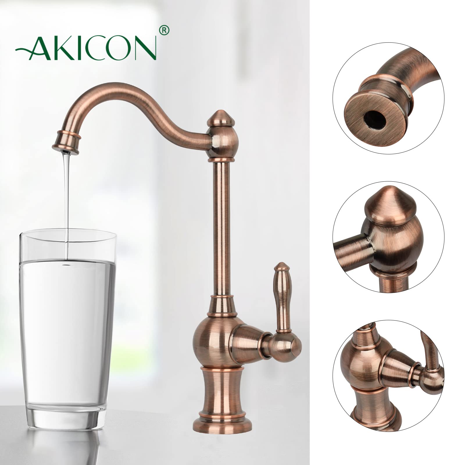 One-Handle Drinking Water Filter Faucet Water Purifier Faucet (Antique Copper)