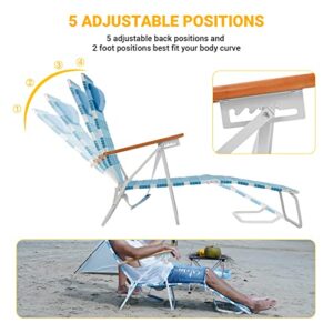 #WEJOY Folding Webbing Chaise Lounge Chair 5 Adjustable Position Portable Web Beach Lounge Chair Webbed Lawn Chairs Reclining Camping Chairs with Strap for Outdoor Sunbathing Pool Yard Tanning Patio