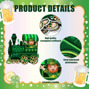 Maitys 4 Pcs St. Patrick's Day Train Yard Sign Decorations Leprechaun Shamrock Train Lawn Outdoor Decor Irish Garden Sign with Plastic Stakes for Saint Patty's Day Home Patio Outdoor Decorations