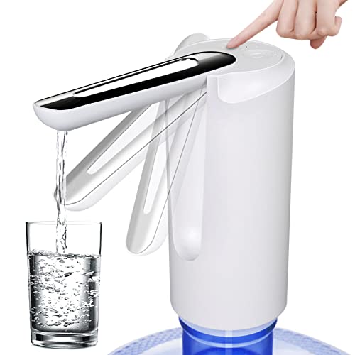 Water Pump for 5 Gallon Bottle, Feeliy Foldable Water Bottle Dispenser USB Charging Portable Electric Drinking Water Pump