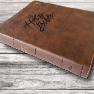 Hand Lettered and Laser Engraved NIV Journaling Bible, Personalized Gift, Custom Name Engraving Available