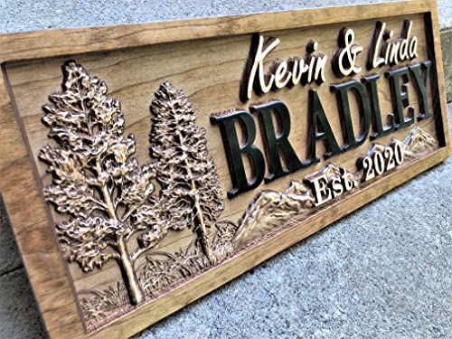 Custom Cabin Sign | Personalized Wood Sign | Cabin Decor | Mountain Decor | Man Cave Sign | Lake House Decor | Rustic Wood Sign | 3D Sign | Cottage Decor | Family Name Sign | Anniversary Gift