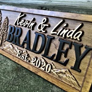 Custom Cabin Sign | Personalized Wood Sign | Cabin Decor | Mountain Decor | Man Cave Sign | Lake House Decor | Rustic Wood Sign | 3D Sign | Cottage Decor | Family Name Sign | Anniversary Gift