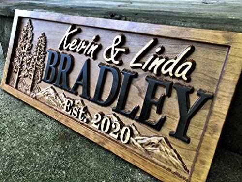 Custom Cabin Sign | Personalized Wood Sign | Cabin Decor | Mountain Decor | Man Cave Sign | Lake House Decor | Rustic Wood Sign | 3D Sign | Cottage Decor | Family Name Sign | Anniversary Gift