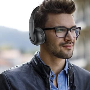 Wireless Bluetooth Headphones, Over Ear Rechargeable Headset with Adjustable, HI-FI Stereo, Breathable Soft Memory Foam Ear Cups, Wired Bluetooth Headphone with Mic Perfect for Travel Home Office