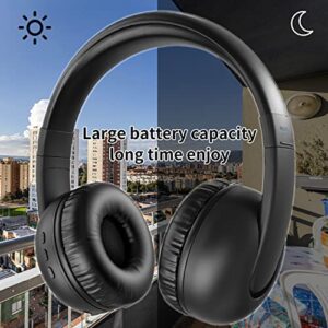 Wireless Bluetooth Headphones, Over Ear Rechargeable Headset with Adjustable, HI-FI Stereo, Breathable Soft Memory Foam Ear Cups, Wired Bluetooth Headphone with Mic Perfect for Travel Home Office