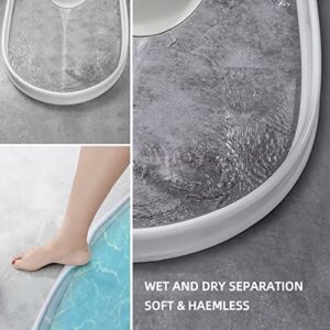 67 Inch Collapsible Shower Threshold Water Dam Collapsible Bath Shower Barrier Water Stopper Retention System Dry and Wet Separation for Bathroom Kitchen and More (5.6ft)